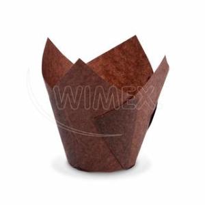 Tulipánový cukrářský košík hnědý ⌀50x85mm/16x16cm -100ks 